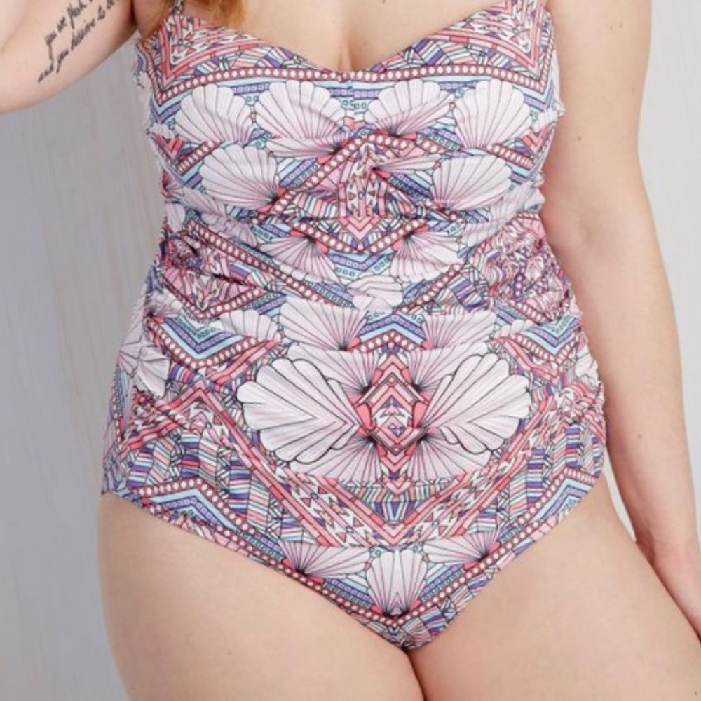 Geometric Mermaid One Piece Swimsuit